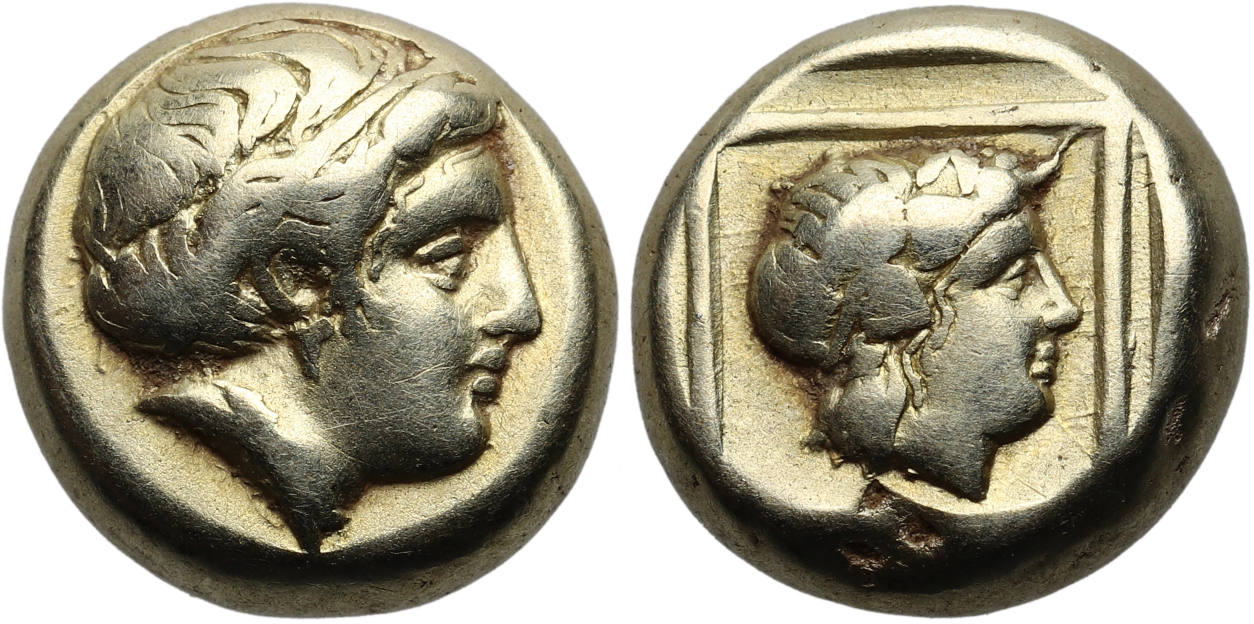 Lesbos, Mytilene, Electrum Hekte, Dionysos, c. 412-378 BC