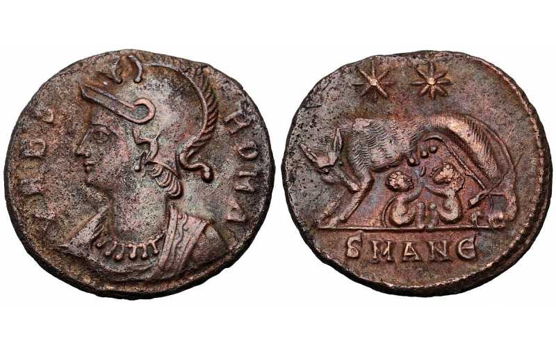 SOLD : Constantine I, 306-337 AD, AE17, Urbs Roma, Commemorative Issue ...